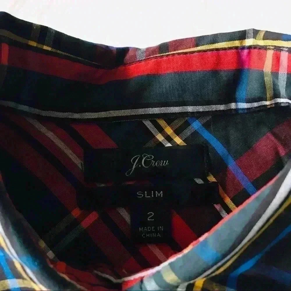 New J. Crew Plaid Slim Shirt Sz 2